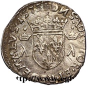 Teston - Louis II Juvenile Bust, France, 1574-1575 reverse image