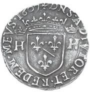 Teston - Henry II 3rd type, France, 1606-1608 reverse image