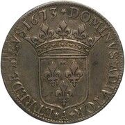 1 Ecu - Anne Marie Louise, France, 1673 reverse image