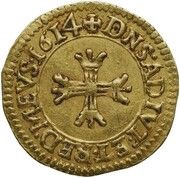 ½ Gold Ecu - Mary, France, 1614 reverse image