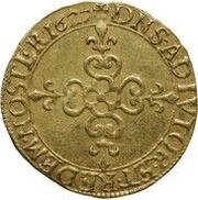 Gold Ecu - Gaston and Marie, France, 1627 reverse image