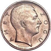 2 Franga Ari Zog; Prova, Albania, 1928 reverse image