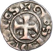 Obol - Geoffrey III alpha and omega obverse image