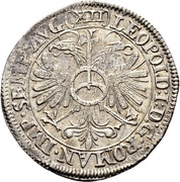 12 Kreuzer - Leopold I baroque shield, France, 1665 reverse image