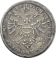 Silver Florin or Guldenthaler - Leopold I Type 2, France, 1673 reverse image