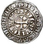 ½ Groat "with Knight" - William I of Avesnes, France, 1304-1337 reverse image
