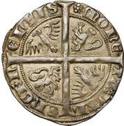 Groat "with Monogram" - Margaret II of Avesnes, France, 1345-1356 reverse image