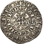 Groat "with Eagle" - Margaret II of Avesnes 13 lilies obverse image