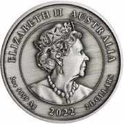 2 Dollars - Elizabeth II 6th Portrait - Black Swan Maali - Antiqued obverse image