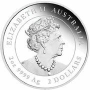 2 Dollars - Elizabeth II 6th Portrait - Year of the Tiger; Silver Bullion obverse image