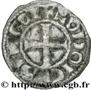 Obol with ChE - Hugh XI, France, 1249-1260 reverse image