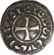 Denier with ChE - Hugh XI, France, 1249-1260 reverse image