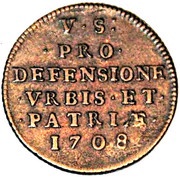 5 Sols Siege Coinage, France, 1708 reverse image