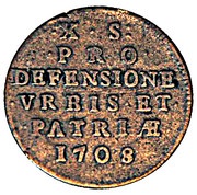 10 Sols Siege Coinage, France, 1708 reverse image