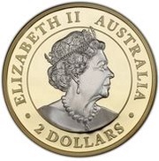 2 Dollars - Elizabeth II 6th Portrait - Kangaroo - Silver Proof Gilded obverse image