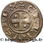 Denier at temple - Immobilization in the name of Charles the Simple, France, 950-1150 reverse image