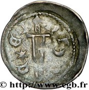 Denier - Frederick III Nancy, mounted knight reverse image