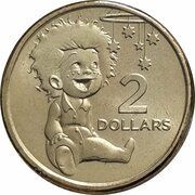 2 Dollars - Elizabeth II 6th Portrait - Indigenous Baby, Australia, 2022-2023 reverse image