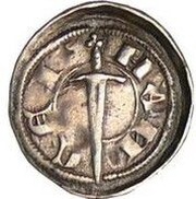 Denier - Theobald II, France, 1303-1312 reverse image