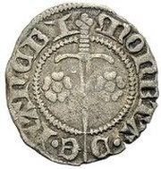 Denier - John I Nancy; shield, France, 1372-1389 reverse image