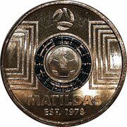 2 Dollars In the name of Elizabeth II; 6th Portrait - Matilda's - Womens World Cup 2023; Dark Green, Australia, 2023 reverse image