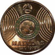 2 Dollars In the name of Elizabeth II; 6th Portrait - Matilda's - Womens World Cup 2023; Green, Australia, 2023 reverse image