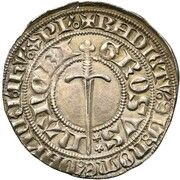 Groschen with helmeted shield - John I, France, 1348-1372 reverse image