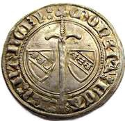 Groschen - John I Nancy; helmed shield, 2d type, France, 1372-1389 reverse image