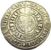 Groschen with helmeted shield - Charles II, France, 1390-1420 reverse image