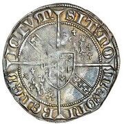 Groschen - Charles II portrait, France, 1420-1424 reverse image