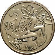 2 Dollars In the name of Elizabeth II; 6th Portrait - Tooth Fairy, Australia, 2023 reverse image