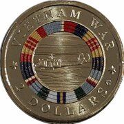 2 Dollars In the name of Elizabeth II; 6th Portrait - Lest We Forget - Vietnam War, Australia, 2023 reverse image