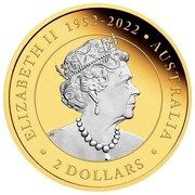2 Dollars In the name of Elizabeth II; 6th Portrait - Kangaroo - Silver Gilded obverse image