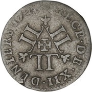 12 Deniers - Leopold I reverse image