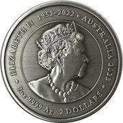 2 Dollars In the name of Elizabeth II; 6th Portrait - Ningaloo Eclipse 2023 obverse image