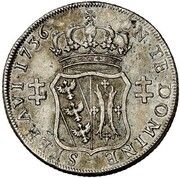 Double Teston or small Ecu - Francis III, France, 1736 reverse image