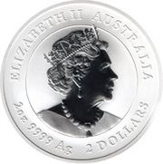 2 Dollars - Elizabeth II Posthumous; 6th Portrait - Year of the Rabbit - Silver Bullion Coin obverse image