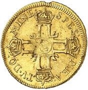 Gold Leopold - Leopold I, France, 1702 reverse image