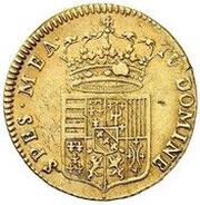 Gold Leopold - Leopold I, France, 1724-1725 reverse image