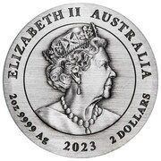 2 Dollars - Elizabeth II Posthumous; 6th Portrait - Year of the Rabbit - Silver Bullion obverse image