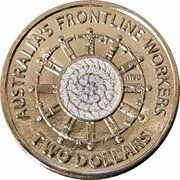 2 Dollars In the name of Elizabeth II; 6th Portrait - Australia's Frontline Workers, Australia, 2023 reverse image