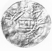 Denier - Adalbéron II, France, 984-1005 reverse image