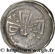 Denier - John I of Apremont 1st type with joint hands and blessing hand, France, 1224-1238 reverse image