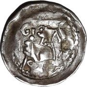 Denier - John I of Apremont 2nd type with crozier, small cross obverse image