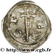 Denier - Reynold of Bar, France, 1308-1315 reverse image