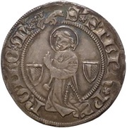 Groschen Saint kneeling, 1st type, France, 1406-1540 reverse image