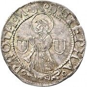Groschen Saint kneeling, 2d type, France, 1540-1646 reverse image