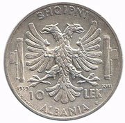 10 Lek - Victor Emmanuel III reverse image