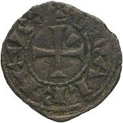 Denier - Aimery III with archbishop Arnaud Amalric, France, 1212-1225 reverse image