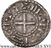 Denier - Immobilization in the name of Louis IV LVDOVICVS E, France, 1050-1100 reverse image